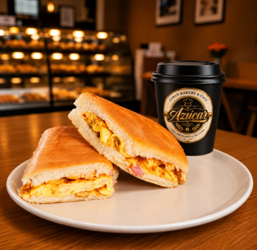 Breakfast Pan con Tortilla (Cortadito 4 oz  o café con leche 8 oz)